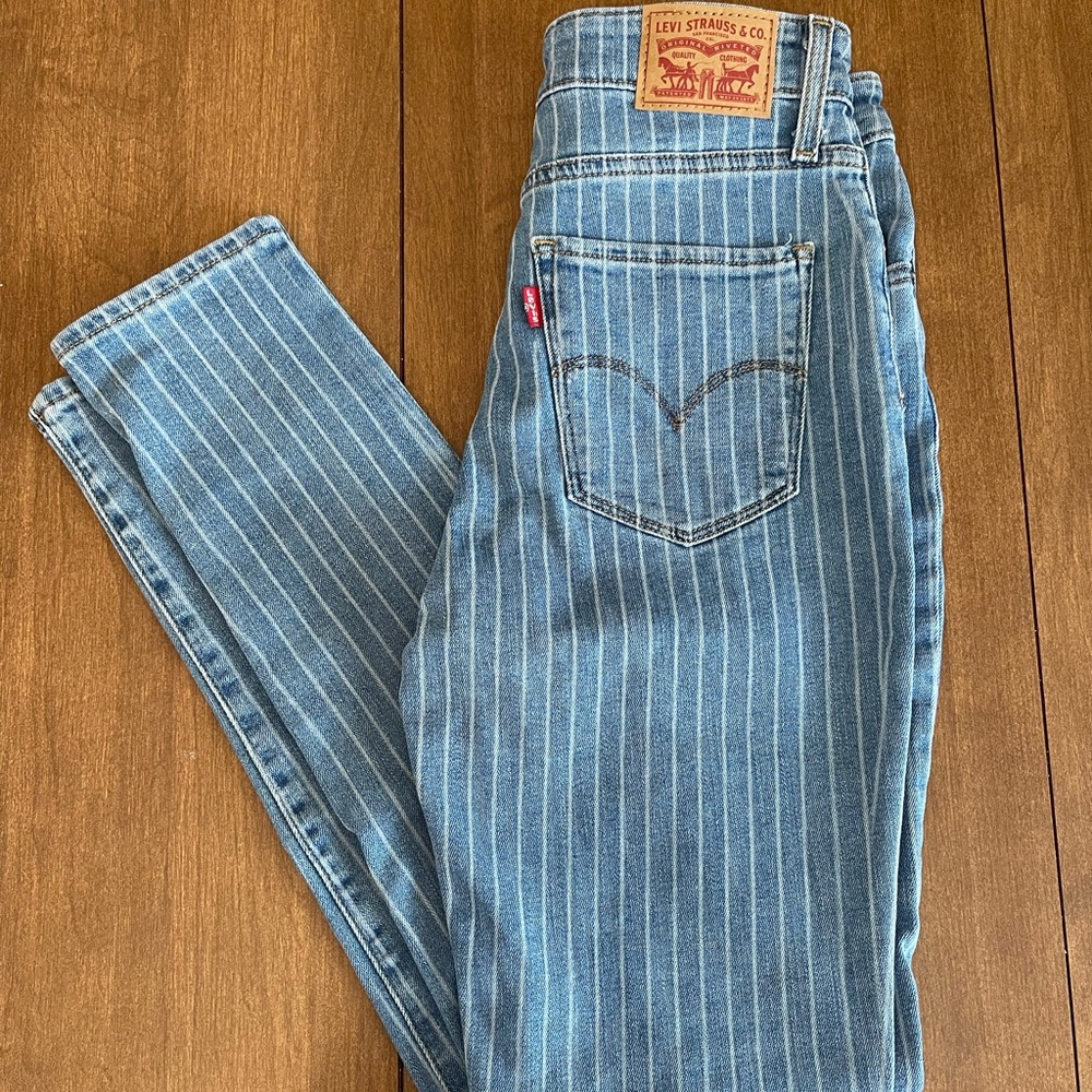 Levi’s 721 High Rise Skinny Striped Jeans
